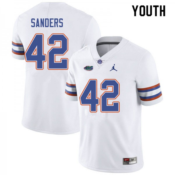 Jordan Brand Youth #42 Umstead Sanders Florida Gators College Football Jerseys White